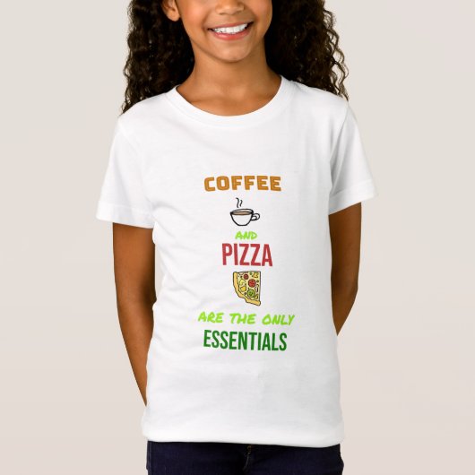 Koffie en Pizza T-shirt (Voorkant)