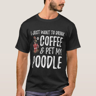 Koffie en poedel T-shirt voor poedel hond mam