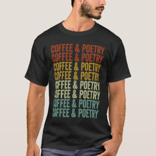 Koffie- en poëzie-schrijfmachine t-shirt