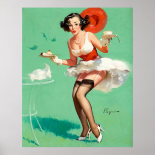 Koffie en pop omhoog poster