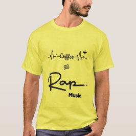 Koffie en Rap Muziek T-shirt