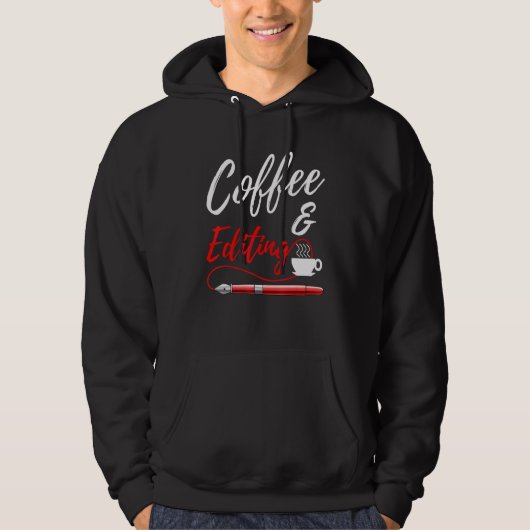 Koffie En Redactie Schrijver Hoodie (Voorkant)