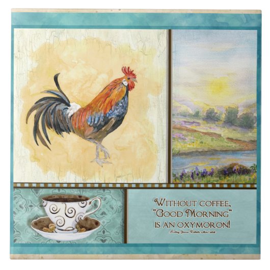 Koffie- en rooster Funny Sayings Kitchen Art Decor Tegeltje (Voorkant)