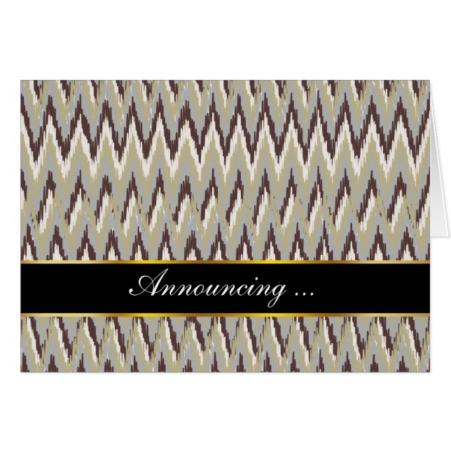 Koffie- en Sage-iKat ZigZag-patroon (Voorkant Horizontaal)