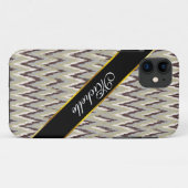 Koffie- en Sage-iKat ZigZag-patroon Case-Mate iPhone Case (Achterkant (horizontaal))