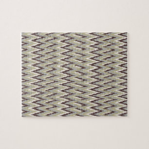 Koffie- en Sage-iKat ZigZag-patroon Legpuzzel