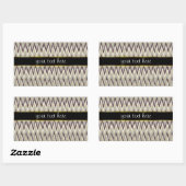 Koffie- en Sage-iKat ZigZag-patroon Rechthoekige Sticker (Vel)