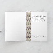 Koffie en Sage iKat ZigZag Pattern Bedankkaart (Binnen)