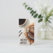 Koffie en schetsen Schetskunstenaar Visitekaartje (Staand voorkant)