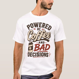 Koffie en Slechte Beslissingen Vintage Retro Koffi T-shirt
