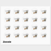 Koffie en snoep ronde sticker (Vel)