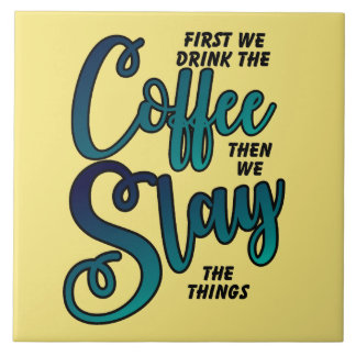 Koffie en spleet de dingen tegeltje