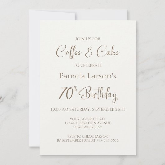 Koffie en taart 70e verjaardag kaart (Achterkant)