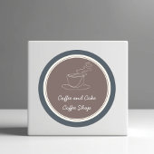 Koffie- en taartwinkel vierkante sticker