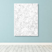 Koffie en thee Doodle 6 Canvas Afdruk (Insitu (Houten vloer))