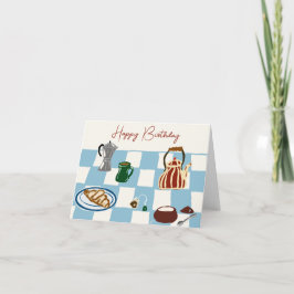 Koffie en thee Happy verjaardagskaart Bedankkaart