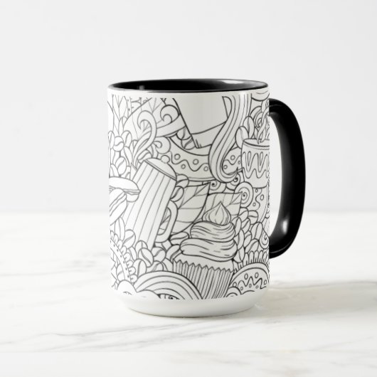 Koffie en theeblaadje mok (Voorkant rechts)