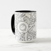 Koffie en theeblaadje mok (Voorkant links)