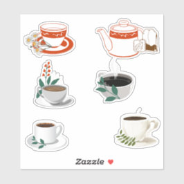Koffie- en Theekopjes op maat gesneden vinyl stick Sticker