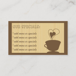 Koffie en Visitekaartje van koffie