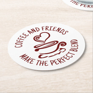 Koffie en vrienden, maak het perfecte mengsel ronde kartonnen onderzetter