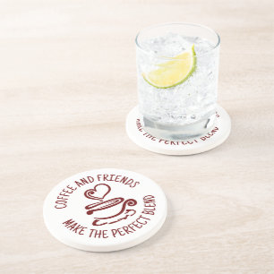 Koffie en vrienden, maak het perfecte mengsel zandsteen onderzetter