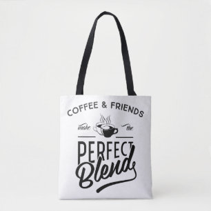 Koffie en vrienden maken het perfecte mengsel draagtas