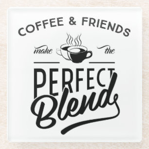 Koffie en vrienden maken het perfecte mengsel glazen onderzetter