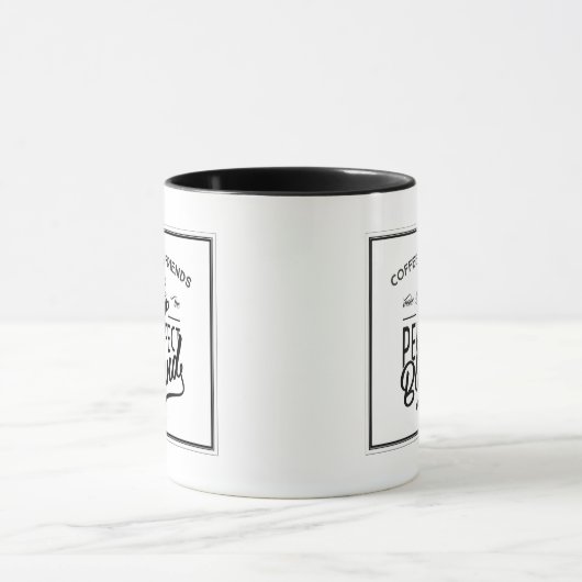 Koffie en vrienden maken het perfecte mengsel mok (Midden)