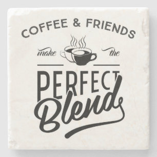Koffie en vrienden maken het perfecte mengsel stenen onderzetter