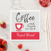 Koffie en vrienden perfect overvloeien rood