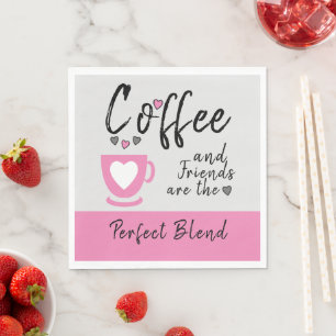 Koffie en vrienden perfecte blend roze servet