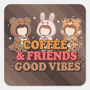 Koffie en Vrienden Vierkante Sticker