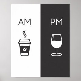 Koffie en wijn - am/m poster