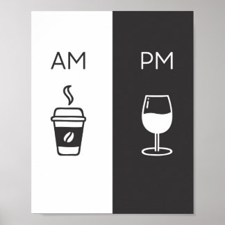 Koffie en wijn - am/m poster