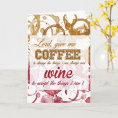 Koffie en Wijn Quotable Kaart (Gele Bloem)