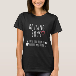 Koffie- en wijnmam van jongens t-shirt