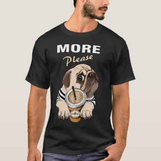 Koffie enthousiast Pug Grappig T-shirt