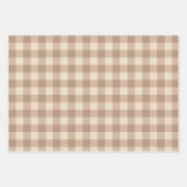 Koffie-esthetisch beige en witte gingham-patroon inpakpapier vel (Voorkant 3)