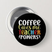 Koffie geeft me doctoraalbevoegdheden ronde button 7,6 cm (Voorkant /achterkant)