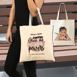 Koffie geeft me mammie  foto tote bag
