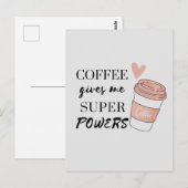 Koffie geeft me superkrachten briefkaart (Voorkant / Achterkant)