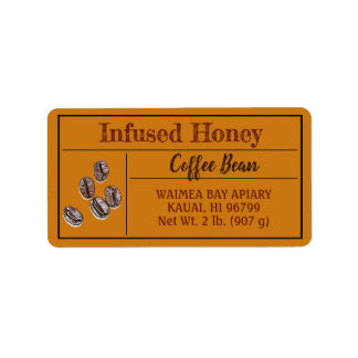 Koffie-geïnfundeerde honing Donker Amber Etiket