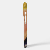  Koffie, Gelukkige Vrouw met Retro Koffiekopje Case-Mate iPhone Case (Achterkant / Links)