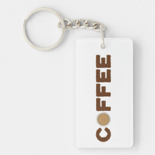 Koffie gemaakt van koffiebonen en drank sleutelhanger
