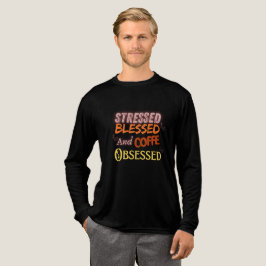 Koffie geobsedeerde typografische quote Tri-Blend shirt