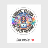 Koffie geobsedeerde vinyl Sticker (Vel)