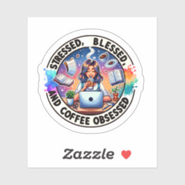 Koffie geobsedeerde vinyl Sticker
