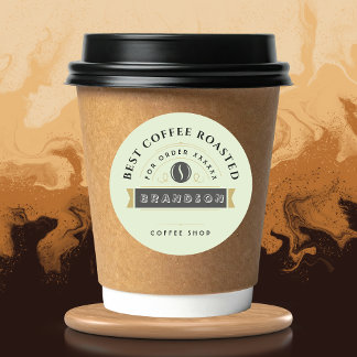 Koffie Gepersonaliseerde Branding Ronde Sticker