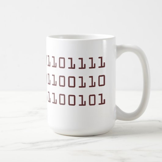 Koffie geschreven in binaire code mok (Rechts)